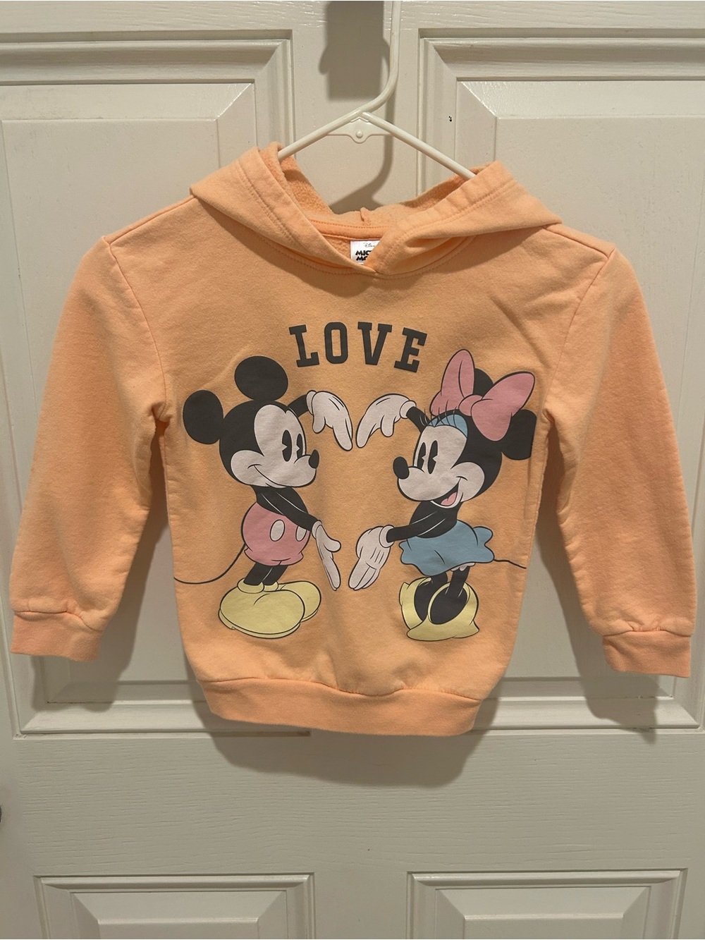 Disney Peach Hoodie with Mickey & Minnie LOVE Graphic